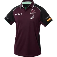 Brisbane Broncos Mens Maroon Training Rugby Polo 2025