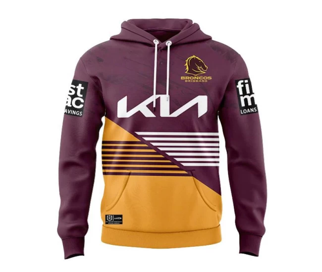 Brisbane Broncos Men Team Rugby Hoodie 2024