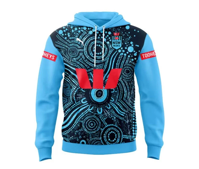 NSW Blues State Of Origin Men Indigenous Rugby Hoodie 2024