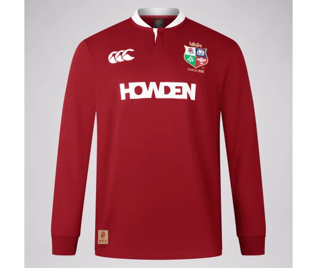 British And Irish Lions Red Long Sleeve Rugby Shirt 2025