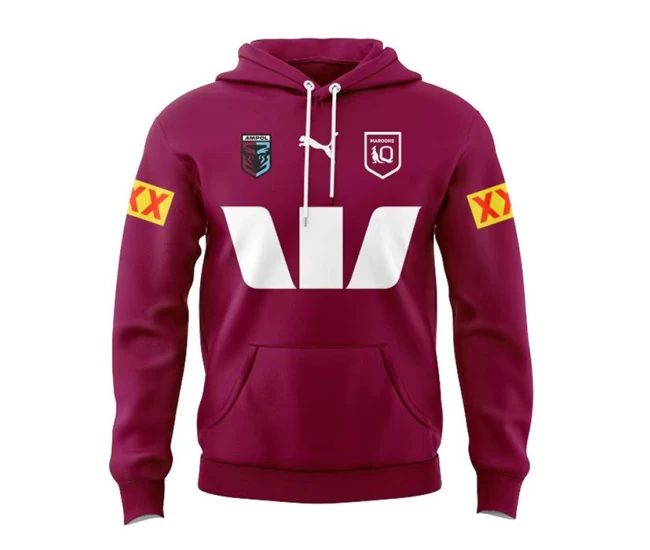 QLD Maroons Men Team Rugby Hoodie 2024 Red