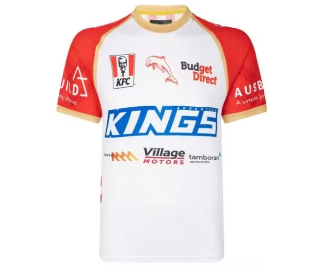 Dolphins Men's White Training Rugby Shirt 2023